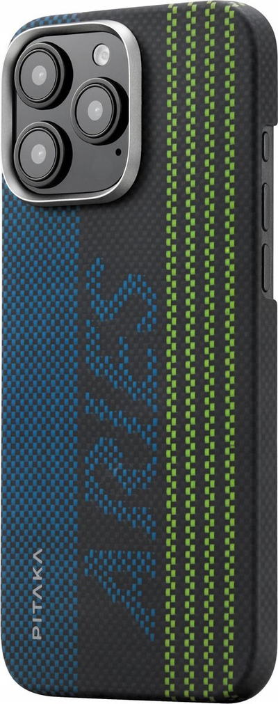 Kукја за заштита Pitaka X Aries Tactile Woven, арамид, за iPhone 16 Pro, црна