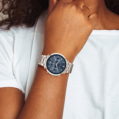 Orë për femra Tommy Hilfiger TH1782349, e argjendtë/kaltër