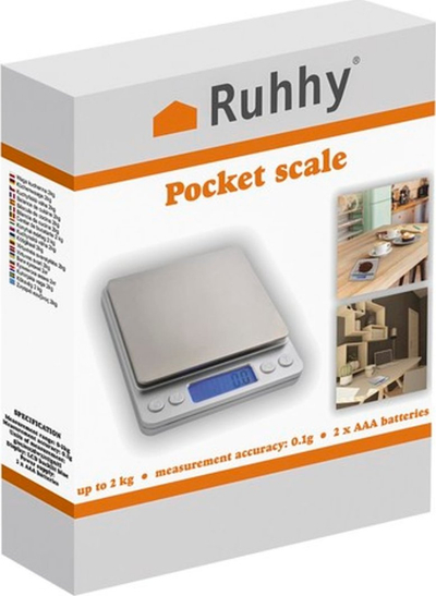 Peshore kuzhine Ruhhy 24210, digjitale 2kg, ekran LCD, argjendtë
