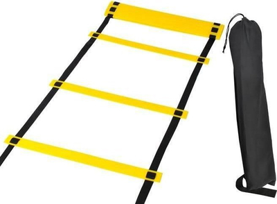 Shkallë stërvitje për fitnes Training Ladder, distancë e rregullueshme, portative, e verdhë