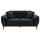 Divan krevati Bennington HM3250.01, 2 ulëse, 180x95x80 cm, i zi velvet