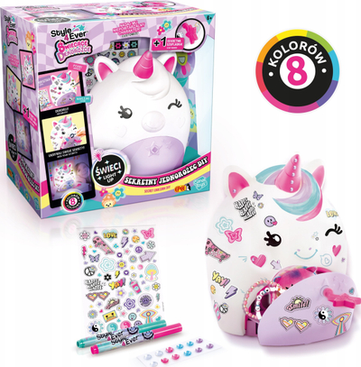 Lodër krijuese Canal Toys Style 4 Ever Secret Unicorn DIY, kuti sekrete me çelës, dritë nate me 8 ngjyra, shumëngjyrëshe