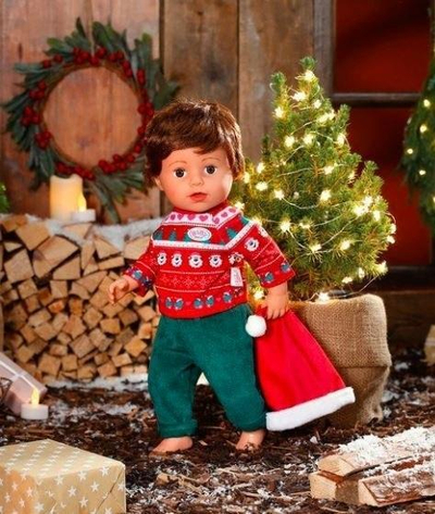 Rrobë kukulle BABY Born Christmas Outfit, për kukulla 43 cm, set festash, shumëngjyrësh