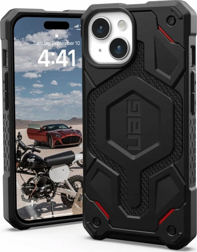 Mbulesë telefoni UAG Monarch Pro Kevlar MagSafe, për iPhone 15 6.1", e zezë