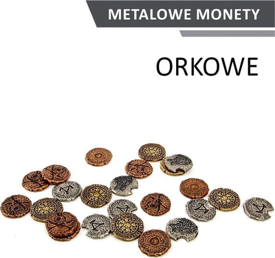 Set monedhash metalike për lojëra Rebel Orc, 24 copë, aliazh zinku, ngjyra metalike të përziera