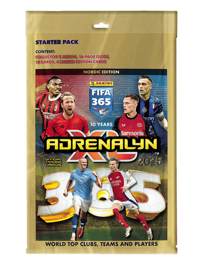 Set kartash Panini FIFA 365 Adrenalyn XL 2025 Starter Pack, album për mbledhje kartash, Nordic Edition
