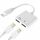 Adapter audio dhe karikim Wooco J-008, 2x Lightning, i bardhë