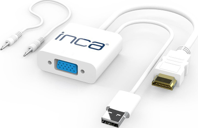 Adapter grafik USB Inca IVTH-01, port VGA, i bardhë