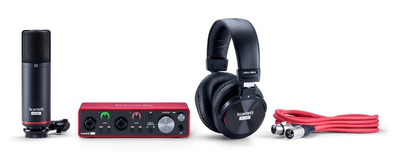 Set studio Focusrite Scarlett 2i2 Studio 4th Gen, USB C, 24 bit 192 kHz, i kuq