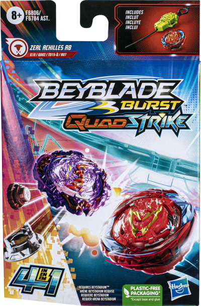 Lodër rrotulluese Beyblade Burst QuadStrike me lëshues, modele nga më të ndryshmet, shumëngjyrëshe