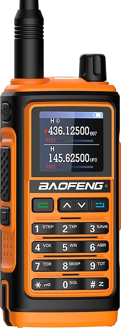 Radiolidhës dore Baofeng UV-17E, 5W, bateri 1800mAh, portokalli