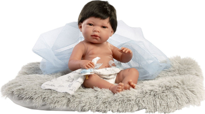 Kukull Llorens Nico, 40 cm, trup vinili, me jastëk gri