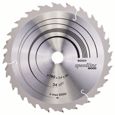 Teh sharre rrethore Bosch Speedline Wood, 190mm, 24 dhëmbë, hapje 20mm