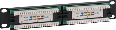 Patch panel Delta PP10-12/RJ, 12x RJ-45, Cat.5e, 10" RACK, i zi