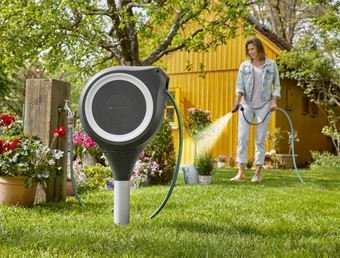 Bobinë kopshti me zorrë Gardena RollUp S 18606-20, 15 m, rrotullim 360°, gri