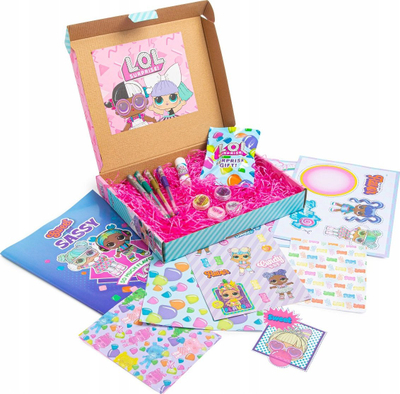 Set kreativ me fletore L.O.L. Surprise, me ngjitëse dhe shkëlqim, shumëngjyrësh