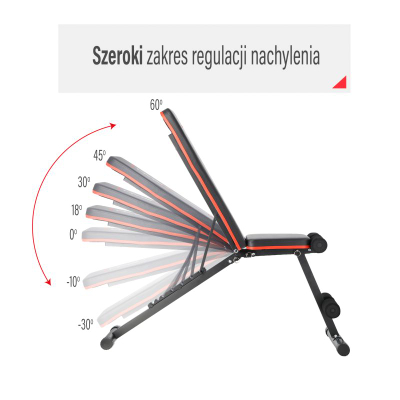 Stol fitnesi HMS LS1203, i rregullçëm, 100 kg, i zi