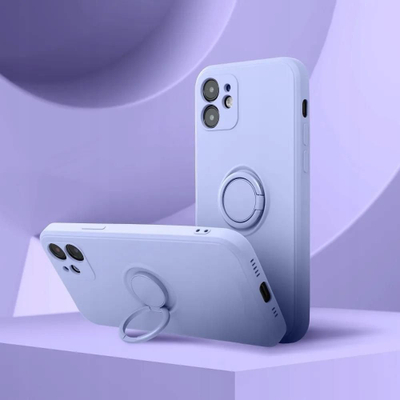 Mbulesë telefoni për Xiaomi Redmi Note 14 4G, silikon me unazë, vjollcë