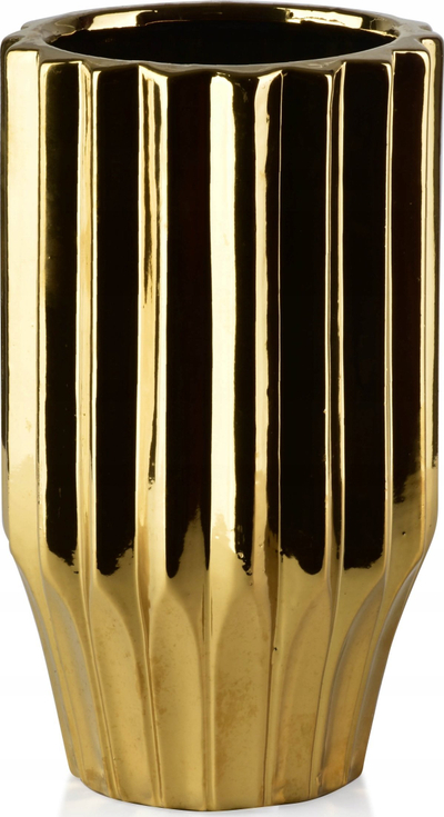 Vazo dekorative Mondex Yvonne Gold, qeramike, 24.5cm, e artë