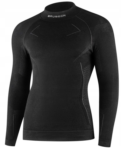 Термоактивна блуза Brubeck Extreme Merino за мажи, мерино, големина L, црна
