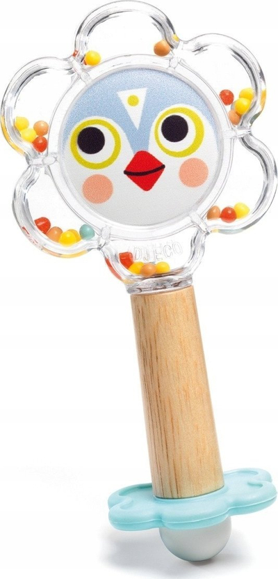 Set lodrash për bebe DJECO, 3 pjesë, silikon dhe dru, shumëngjyrësh