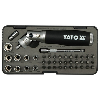 Set kaçavidë bite YATO YT-2806, 1/4", me soklla, i zi
