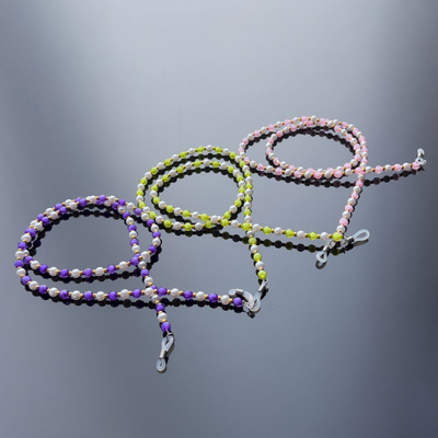 Zinxhir syzesh Hurtel Glasses Chain Beads Pendant, 70 cm, shumëngjyrësh me të gjelbër
