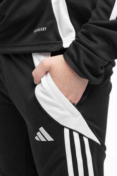 Pantallona sportive adidas Tiro 24 Slim Jr IJ7667, për kalamaj, poliester, të zeza
