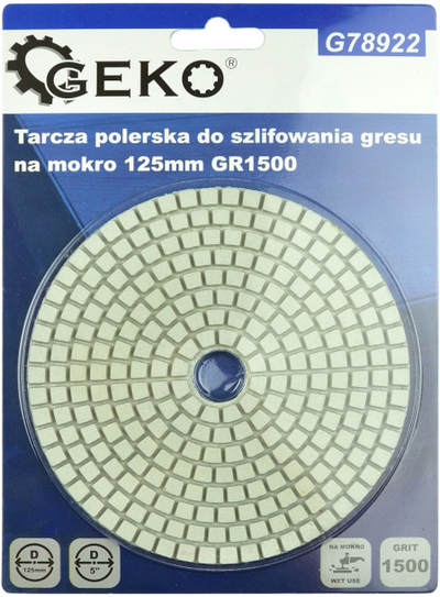 Disk për bluarje me ujë Geko G78922, 125mm, grit 1500, për pllaka porcelani