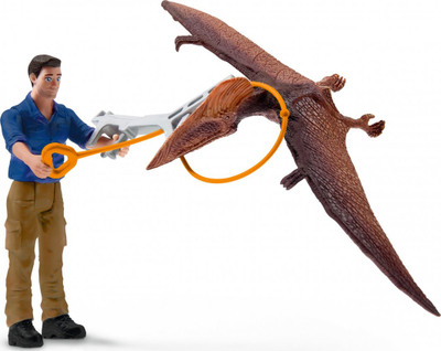 Figurë lodër Schleich Dinosaurs Jetpack Chase, set me Tupuxuara dhe Maks, shumëngjyrëshe