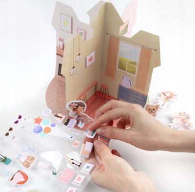 Set krijues Kidea Zest Kreat House Princess, shtëpi kartoni 3D, për ngjyrosje