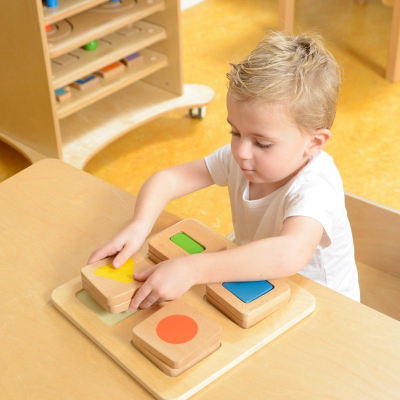 Lodër druri Masterkidz Shapes and Colors, shumëngjyrëshe