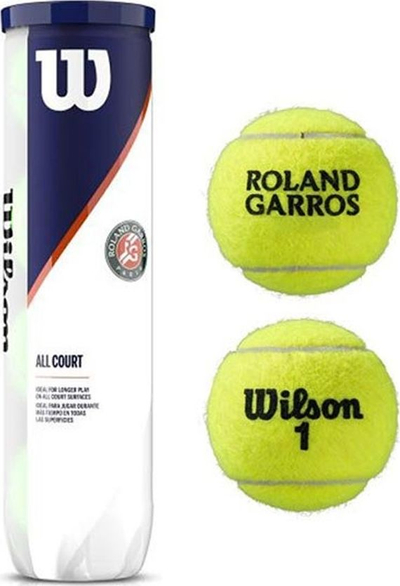 Topa tenisi Wilson Roland Garros All Court, tub me 4 topa, të verdhë