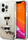 Kapak telefoni Karl Lagerfeld Karl &amp; Choupette Head, për iPhone 13 Pro Max, me shkëlqim glitter, i tejdukshëm
