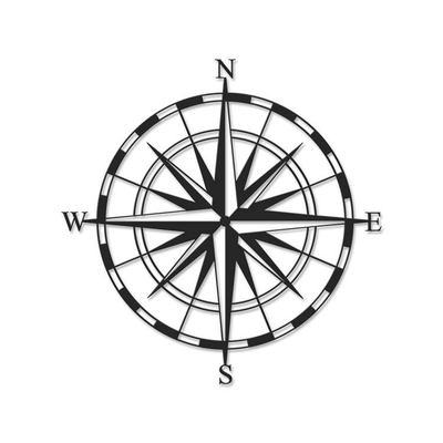 Dekor metalik Decortie Compass, (45 x 45cm)