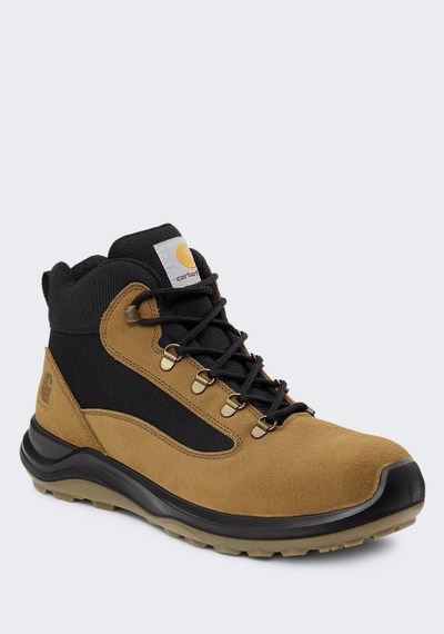 Këpucë pune Carhartt Belmont Rugged Flex S3L, majë alumini, kundra rrëshqitjes, kafe me t’zeza