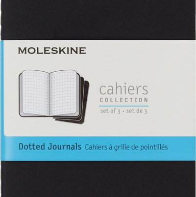 Set fletore Moleskine Cahier Pocket, 9 x 14 cm, faqe me pika, i zi