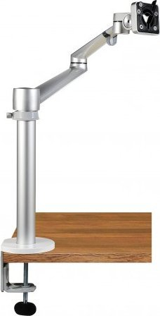 Крака за монитор Spire Arm Basic, 27", монтажа на маса, сребрено-бел
