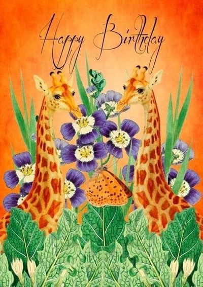 Kartolinë Madame Treacle B6 Giraffe Birthday, me zarf, me ngjyra nga të gjitha