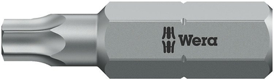 Bit kaçavide Wera T8 Tamperproof Torx, 25mm, 1/4" hex, gri