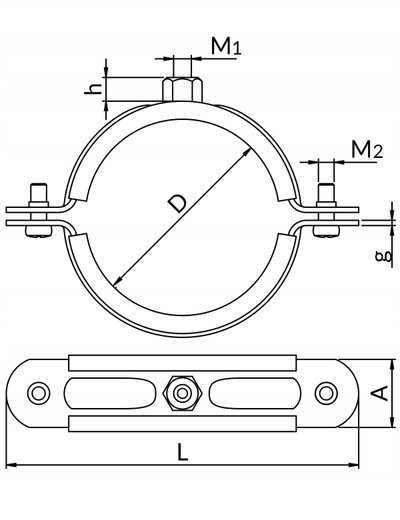 Kllapë montimi Niczuk DUO Clamp, 1 1/4", 41-46 mm