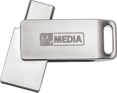 USB flash Mymedia MyDual, 16GB, USB 3.2, me dy porta USB-C edhe USB-A, ngjyrë argjendi