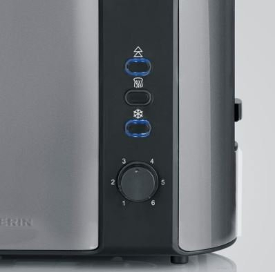 Toaster Severin 9573, me ngrohës për simite, çelik inox, antracit e zi