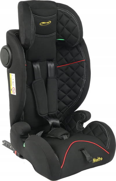 Sedilje makine për kalamaj Summer Baby Molto i-Size, 76-150cm, ISOFIX R129 SPS, e zezë