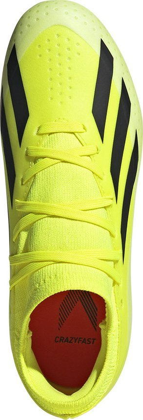 Këpucë futbolli për kalamaj adidas X Crazyfast League FG, për tokë të thatë, tekstil i lehtë, të verdha