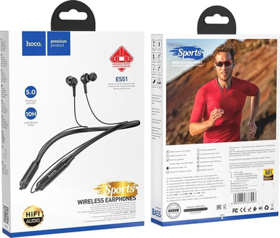 Kufje bluetooth HOCO ES51 Sports, in ear, me shirit qafe, të zeza