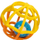 Top lodër Smily Play Soft Rattle Ball Orange World Sounds, sensorik, me drita dhe tinguj, portokalli