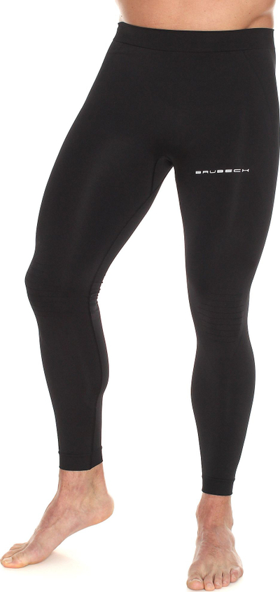 Pantallona termo Brubeck Running Force për burra, për vrap, të zeza, M