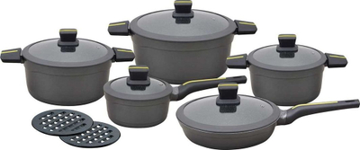 Set tenxheresh Klausberg Dolce (KB-7358), 12 elemente, të hirta