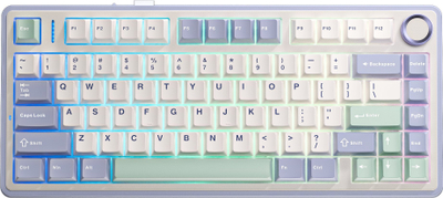 Механичка безжична тастатура AULA F75, 75%, RGB, hot swappable, црна